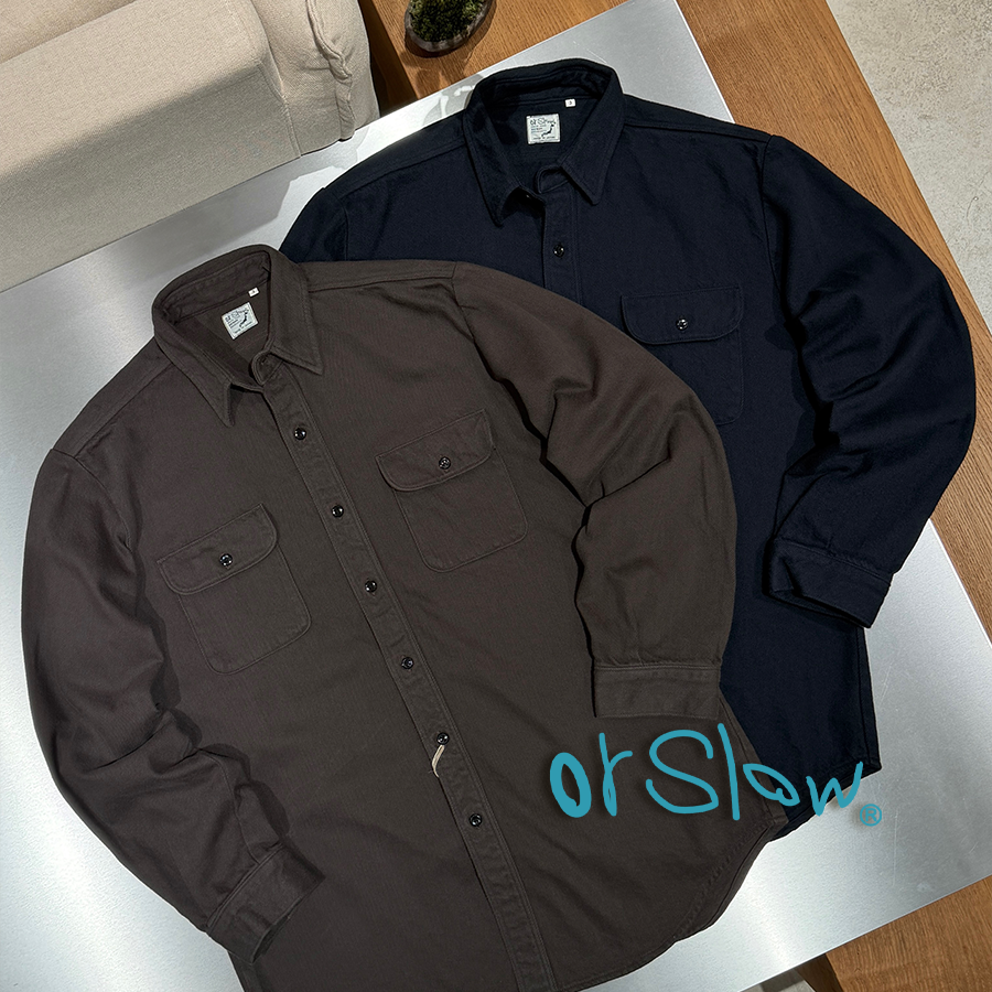 orSlow官方授权 日本制 两色简约法兰绒保暖工装衬衫外套 SURGIR