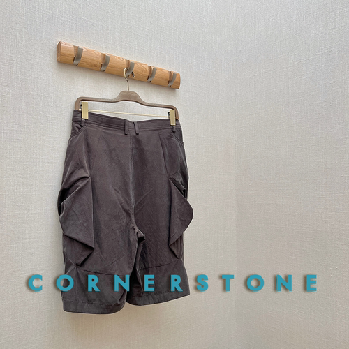CORNERSTONE铜氨丝混纺直筒短裤