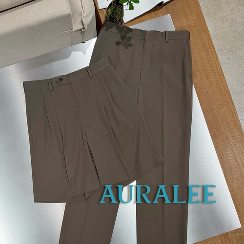AURALEE授权26SS 日本制 苔藓棕咖定番夏季羊毛抗皱西装裤 SURGIR