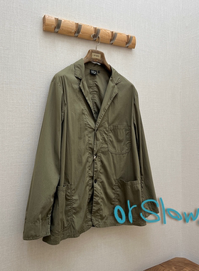 orSlow官方授权 日本制 军绿色Type Write轻透微绒感衬衫西装外套