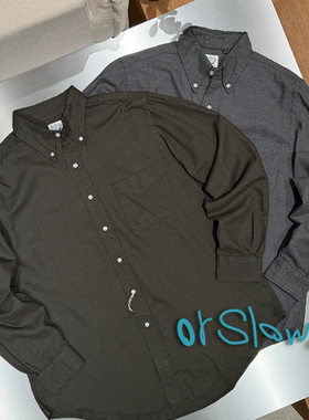 orSlow官方授权 日本制 两色细格纹天丝混纺口袋衬衫外套 SURGIR