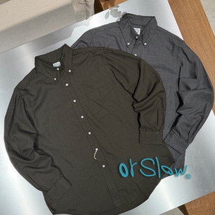 orSlow官方授权 日本制 两色细格纹天丝混纺口袋衬衫外套 SURGIR