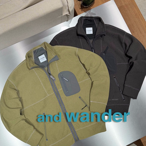and wander官方授权26AW 细抓绒磨毛莱赛尔立领拉链夹克外套 男女