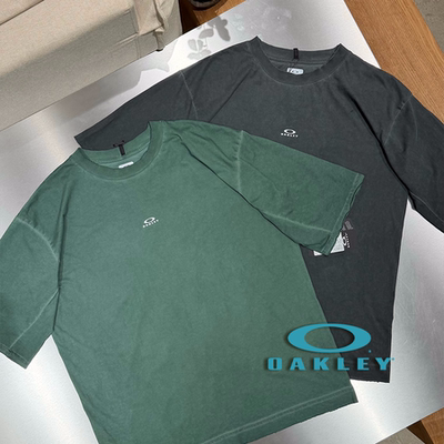 OAKLEY LOGO印花做旧水洗感破坏轻薄棉质短袖T恤 SURGIR买手店
