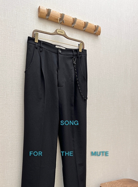 6折 SONG FOR THE MUTE授权 SFTM 24.2 黑色金属挂链珠光感西装裤