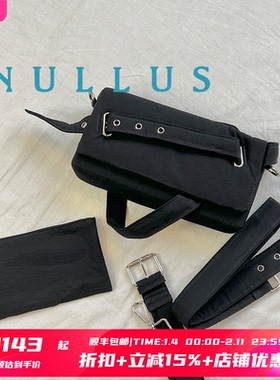 5折 NULLUS授权 PADDED INTERLOCK BAG 黑色磁吸斜跨单肩包手包