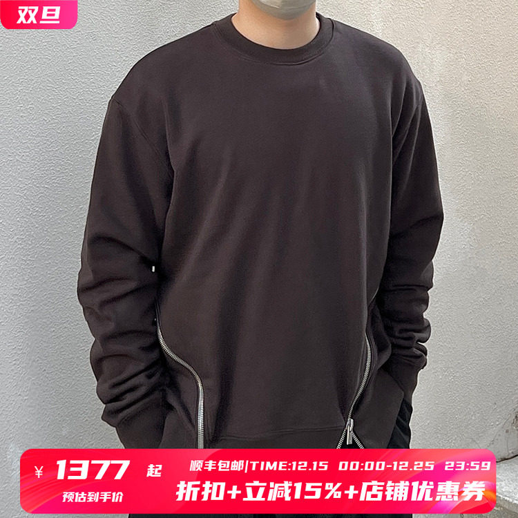 LOGO对称拉链LOG套头卫衣