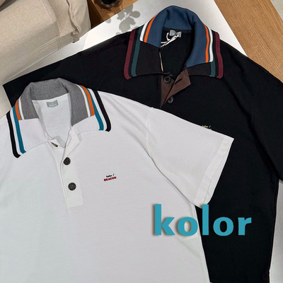 kolor BEACON官方授权26SS 日本制 色彩拼接领口轻薄短袖POLO衫