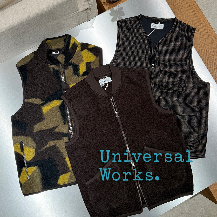 Universal Works官方授权 多色 羊毛混纺保暖小立领背心马甲外套