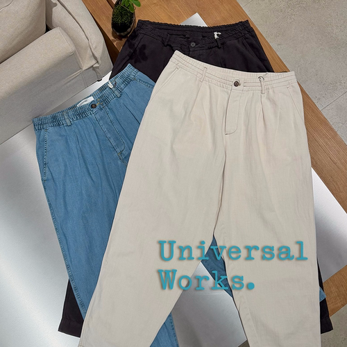Universal Works授权26SS 葡萄牙制 莱赛尔混纺松紧腰轻薄休闲裤