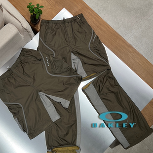 休閑褲 腿工裝 橄欖綠色松緊腰3M反光LOGO可拆卸褲 OAKLEY