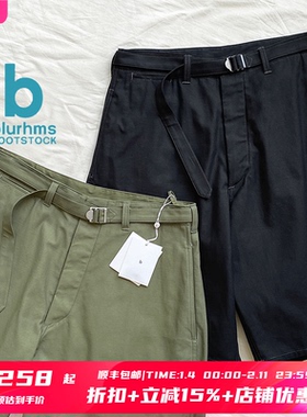 7折 blurhms ROOTSTOCK 官方授权 两色细抽带复古直筒休闲短裤