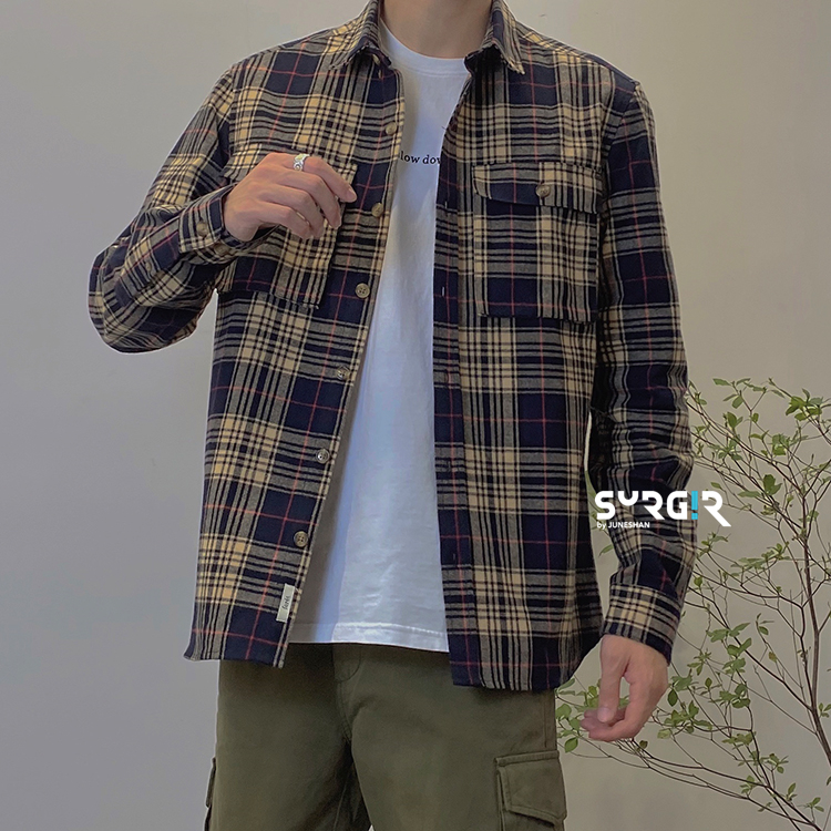 北欧设计师foret双口袋绒感衬衫