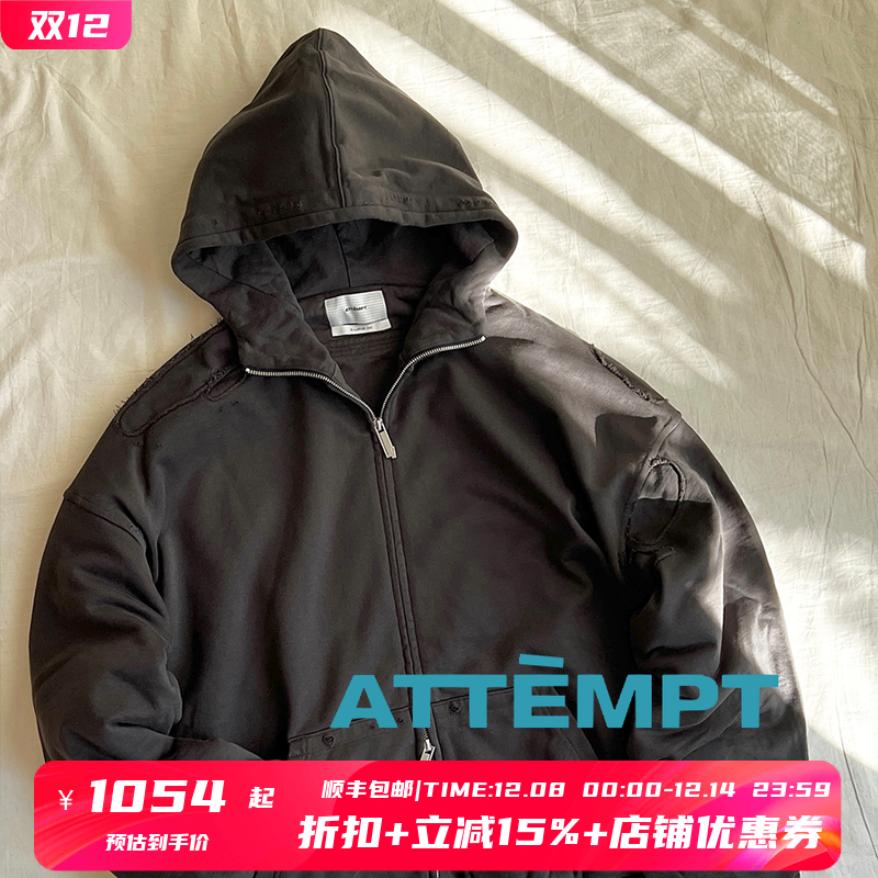 ATTEMPT手工破坏拉链卫衣ATTE