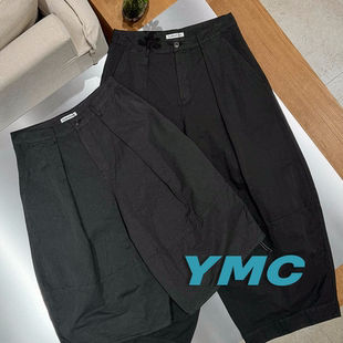 SURGIR买手店 墨绿色亚麻混棉褶裥锥形裤 YMC官方授权 葡萄牙制