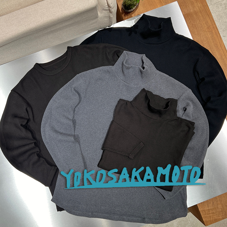 YOKO SAKAMOTO官方授权 日本制 华夫格手工柿染半高领长袖打底衫