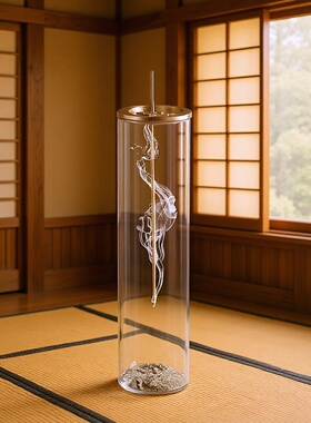 线香香炉玻璃五金款倒挂金属香夹玻璃管防灰飞香薰炉香器家居摆件