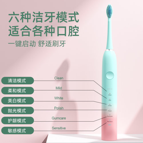 新款A10电动软毛牙刷成人充电式全自动彩色男女通用学生情侣套装