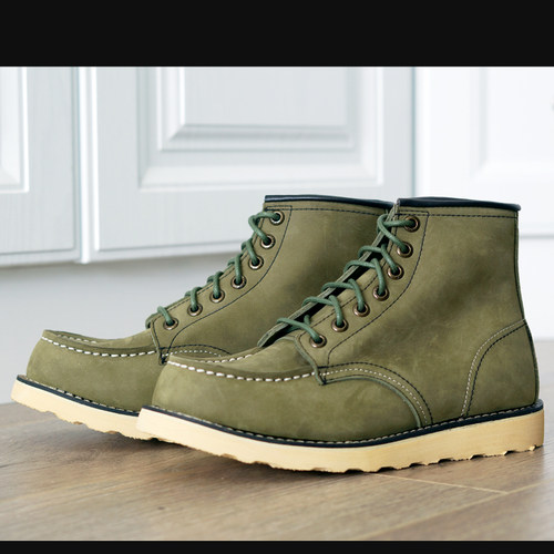 1804手工复古头层军绿牛皮靴875户外靴古着工装靴情侣靴阿美