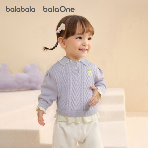 巴拉巴拉balaOne毛衣女童假两件
