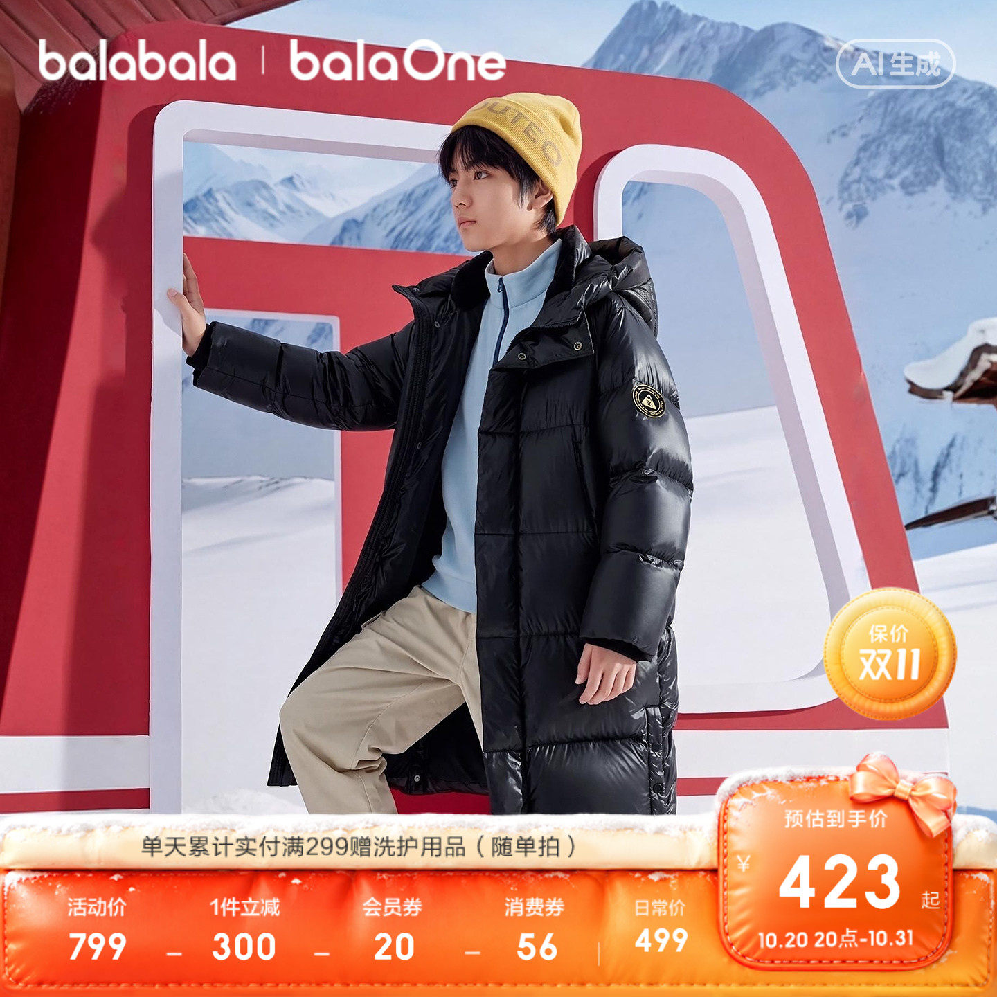 巴拉巴拉balaOne羽绒服亲子外套
