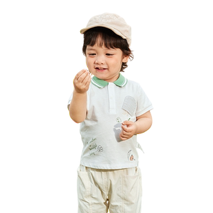 巴拉巴拉婴儿t恤宝宝上衣男童衣服儿童短袖夏装POLO领型气质绅士