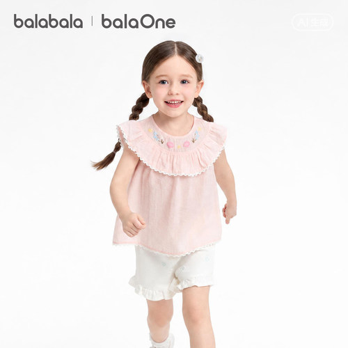 巴拉巴拉balaOne短袖t恤女童甜美