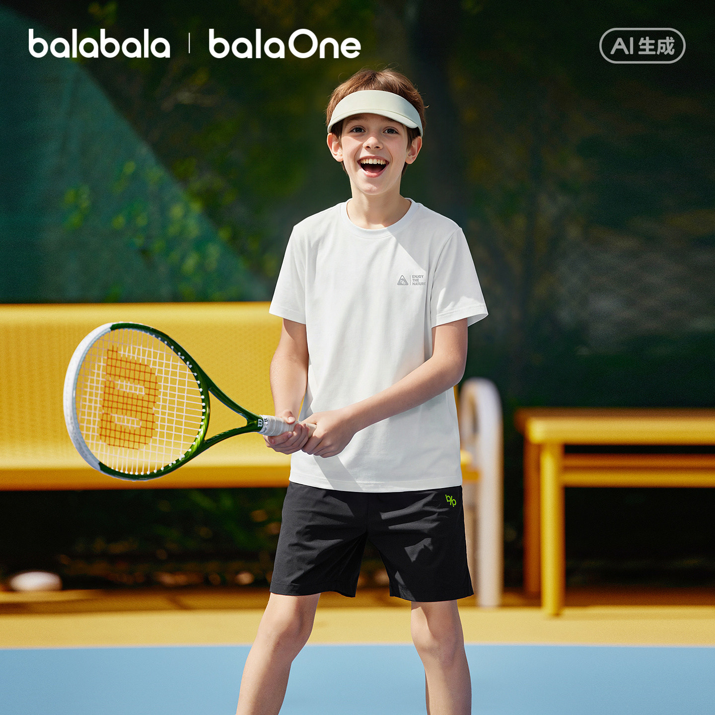 巴拉巴拉童装儿童短袖t恤男大童打底衫2026夏款上衣吸湿速干时尚