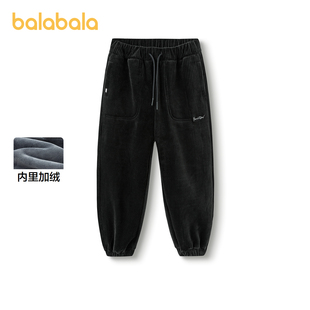 中大童宽松加绒运动长裤 巴拉巴拉童装 慢跑裤 子儿童秋冬装 潮 女童裤