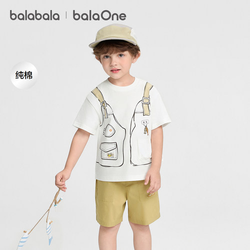 巴拉巴拉balaOne短袖t恤纯棉上衣