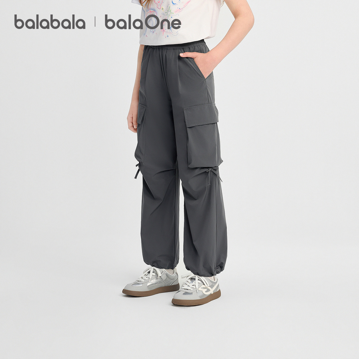 巴拉巴拉童装儿童裤子女童长裤夏装薄款2026新款直筒裤工装风速干