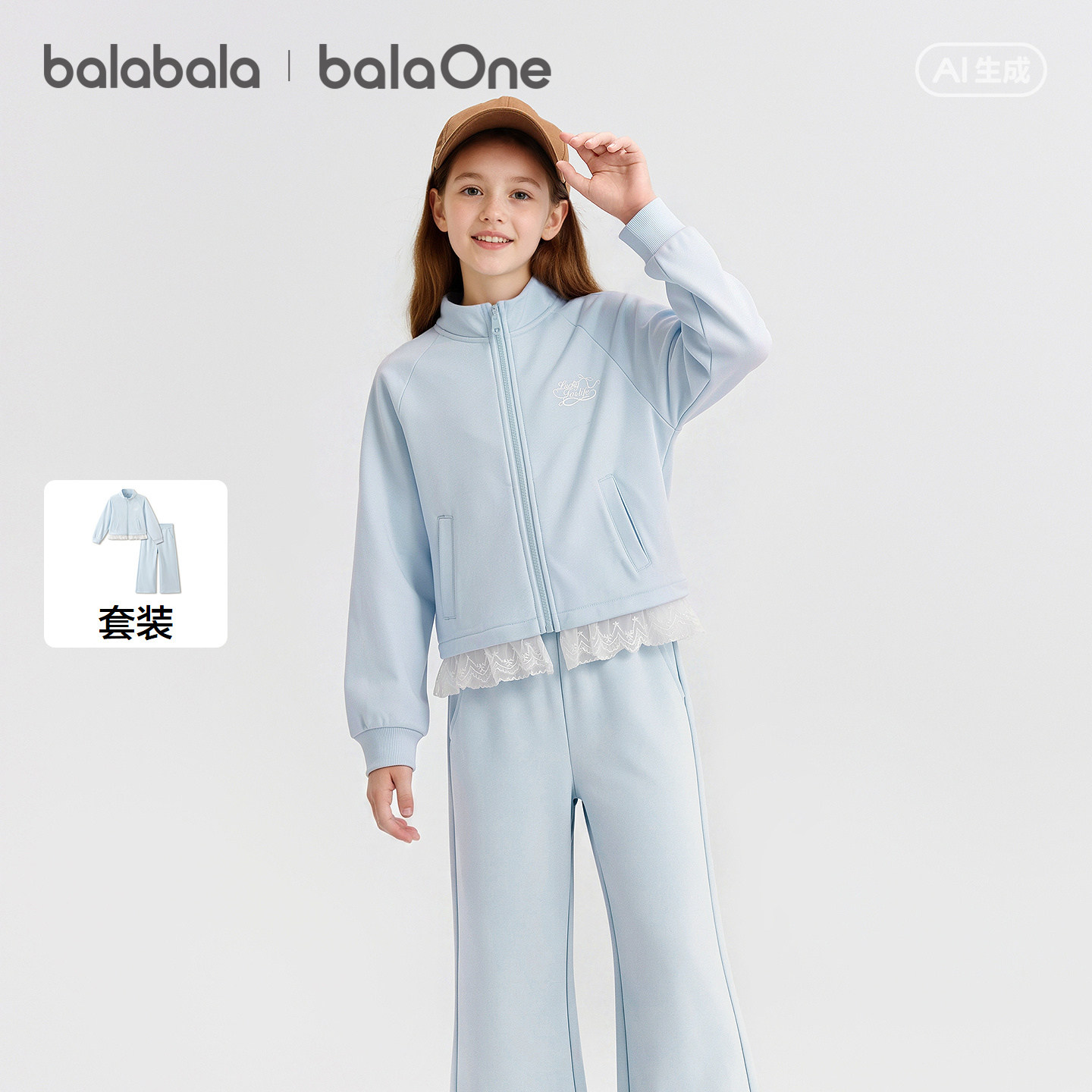 巴拉巴拉balaOne套装女童两件套