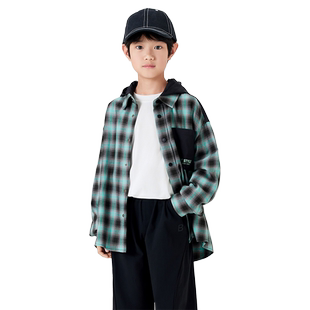 【SICO联名】巴拉巴拉童装儿童外套男童新款春秋时尚格子上衣大童