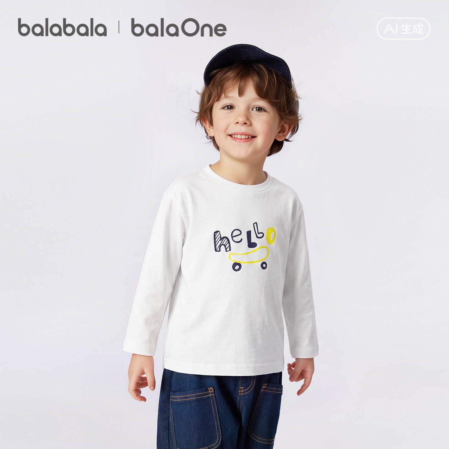 巴拉巴拉balaOne长袖t恤萌趣上衣图片