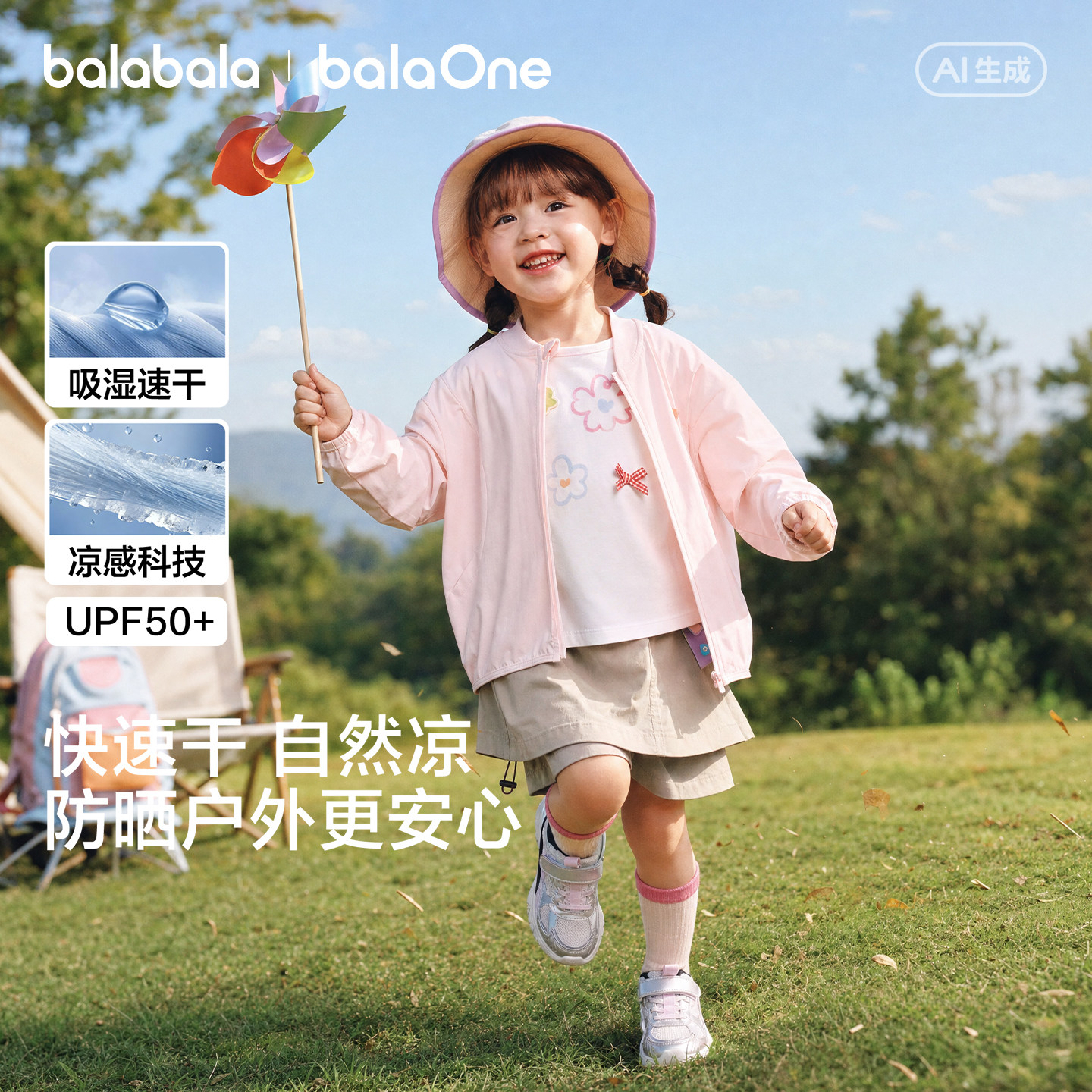 巴拉巴拉童装儿童防晒衣男童女童宝宝外套2026夏新凉感婴儿上衣萌