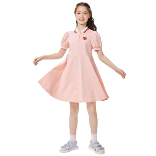 巴拉巴拉女童春夏装儿童连衣裙中大童学院风撞色洋气甜美裙子潮酷