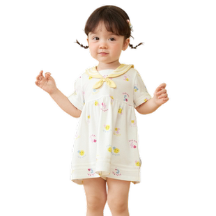 巴拉巴拉宝宝连衣裙婴儿裙子儿童公主裙女童夏装海军风甜美文艺萌