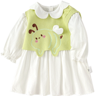 巴拉巴拉女童连衣裙宝宝公主裙套装春秋装两件套长袖套装可爱洋气