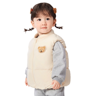 巴拉巴拉童装儿童羽绒马甲女童背心男童宝宝上衣新款2025秋冬三防