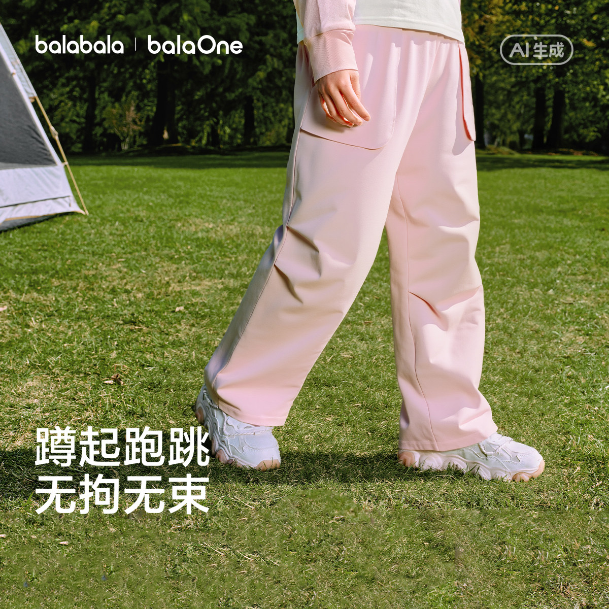 巴拉巴拉童装儿童裤子男童2026秋装新款女童耐磨防水户外运动长裤
