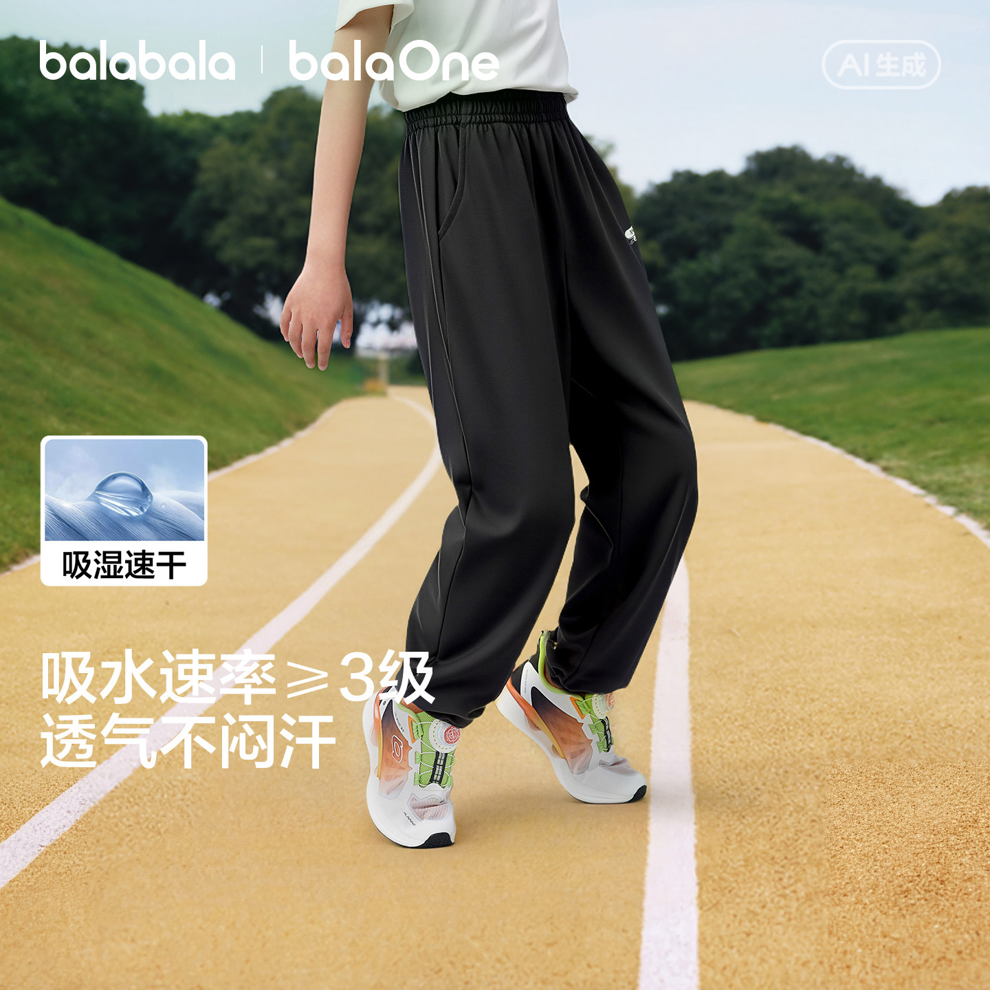 巴拉巴拉童装儿童裤子男童长裤夏装2026新款中大童束脚裤吸湿速干