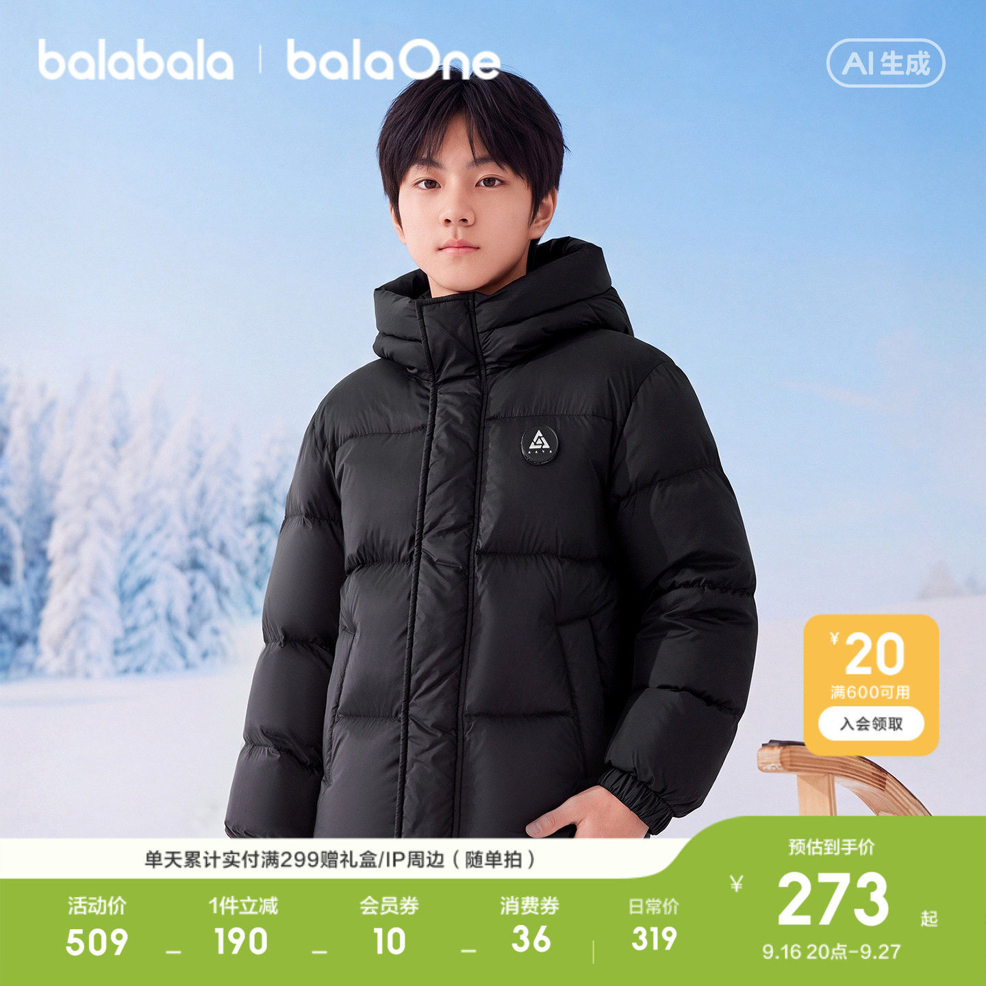 巴拉巴拉balaOne男童女童羽绒服