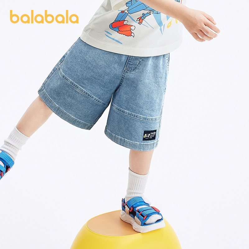 巴拉巴拉童装儿童裤子男童牛仔裤夏季中裤宽松百搭五分裤凉感短裤