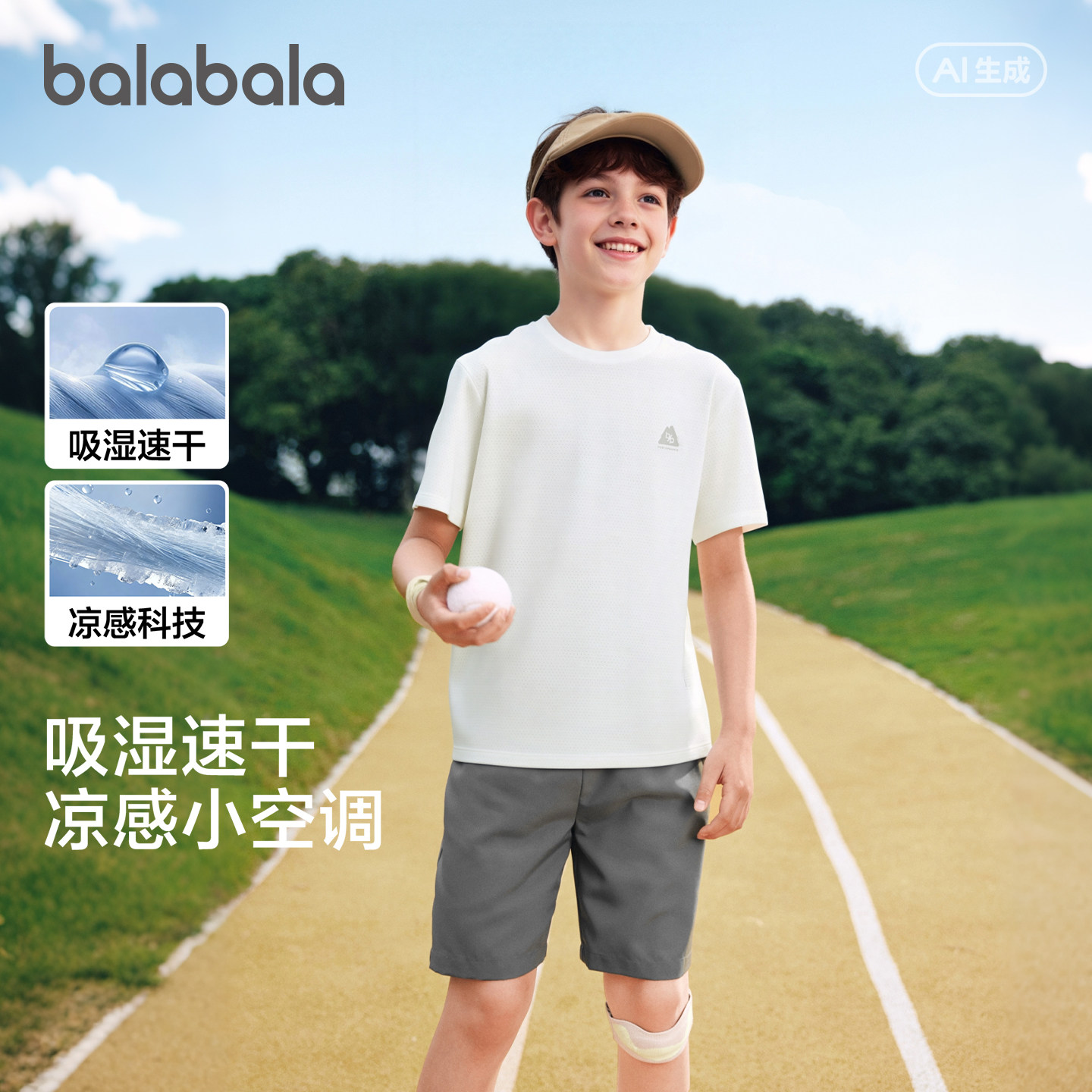 巴拉巴拉短袖t恤吸湿速干凉感夏图片