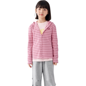 巴拉巴拉女童外套2024新款秋装中大童短款运动连帽条纹儿童上衣潮
