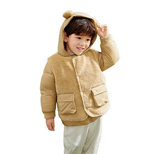 巴拉巴拉童装儿童羽绒服男童冬装连帽外套宝宝萌上衣舒适户外潮款