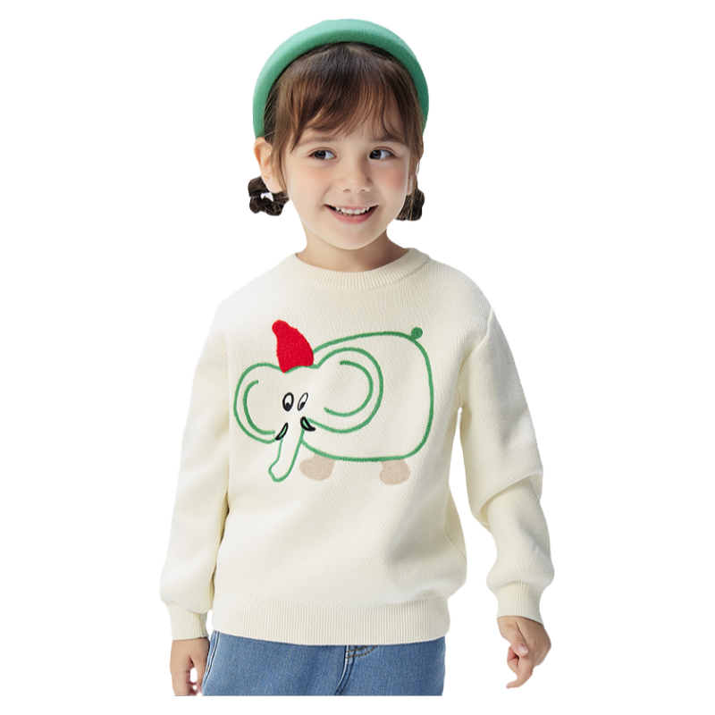 巴拉巴拉童装宝宝毛衣儿童2025冬季新款绞花套头毛衫针红色拜年服