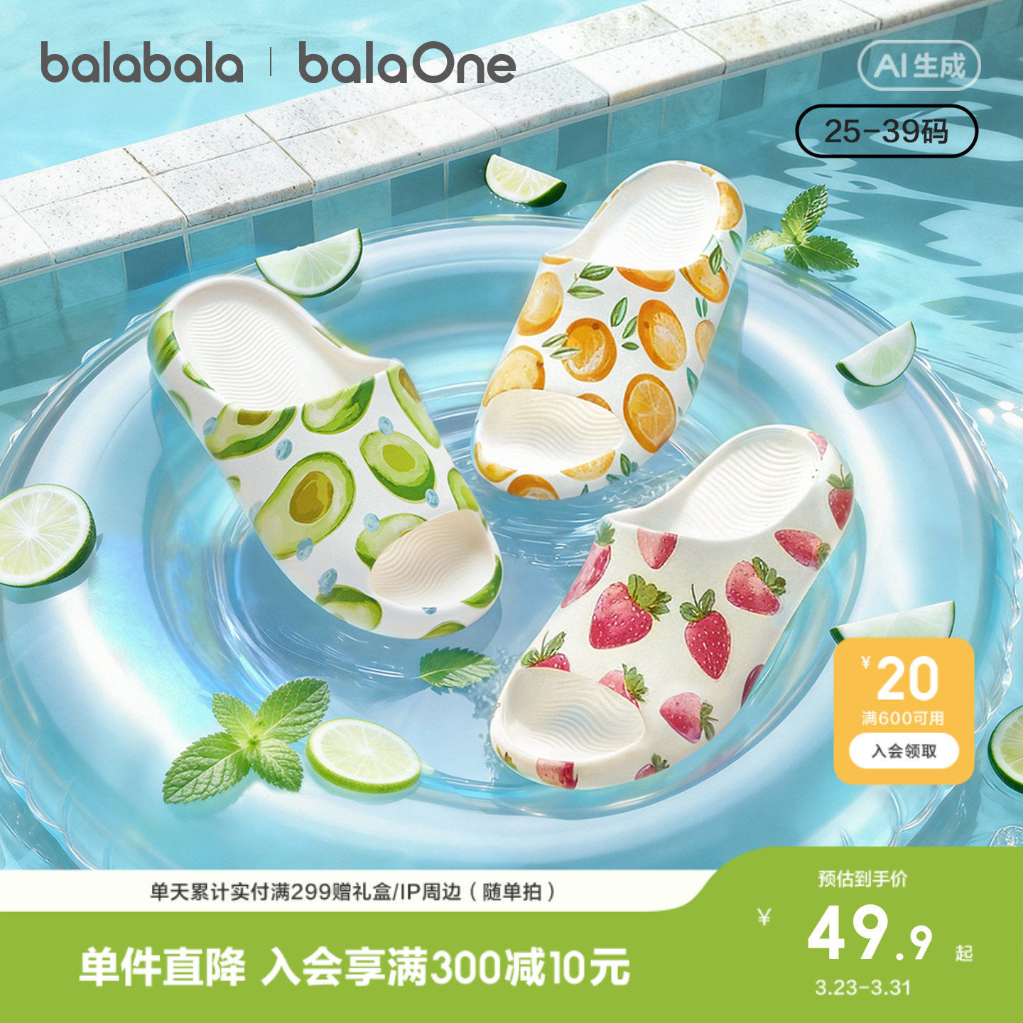 【balaOne】巴拉巴拉童鞋儿童拖鞋男女童凉鞋2026夏新防滑