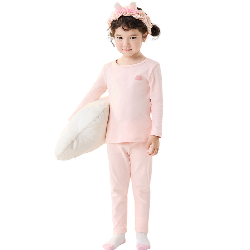 巴拉巴拉女童保暖内衣套装秋冬季加厚儿童秋衣秋裤打底睡衣A类棉