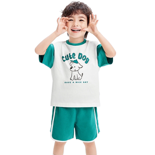 巴拉巴拉儿童短袖套装2026休闲童装男童夏中幼童两件套时尚运动潮